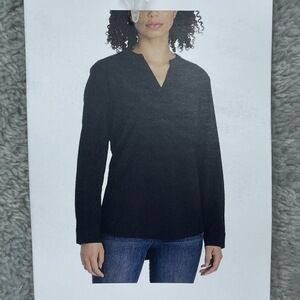 REV Women's L Blouse Black Polyester Spandex e0121